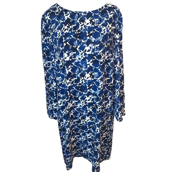 J. Crew Dresses & Skirts - J. Crew Mercantile Size Medium Blue Floral Shift Dress Long Sleeve